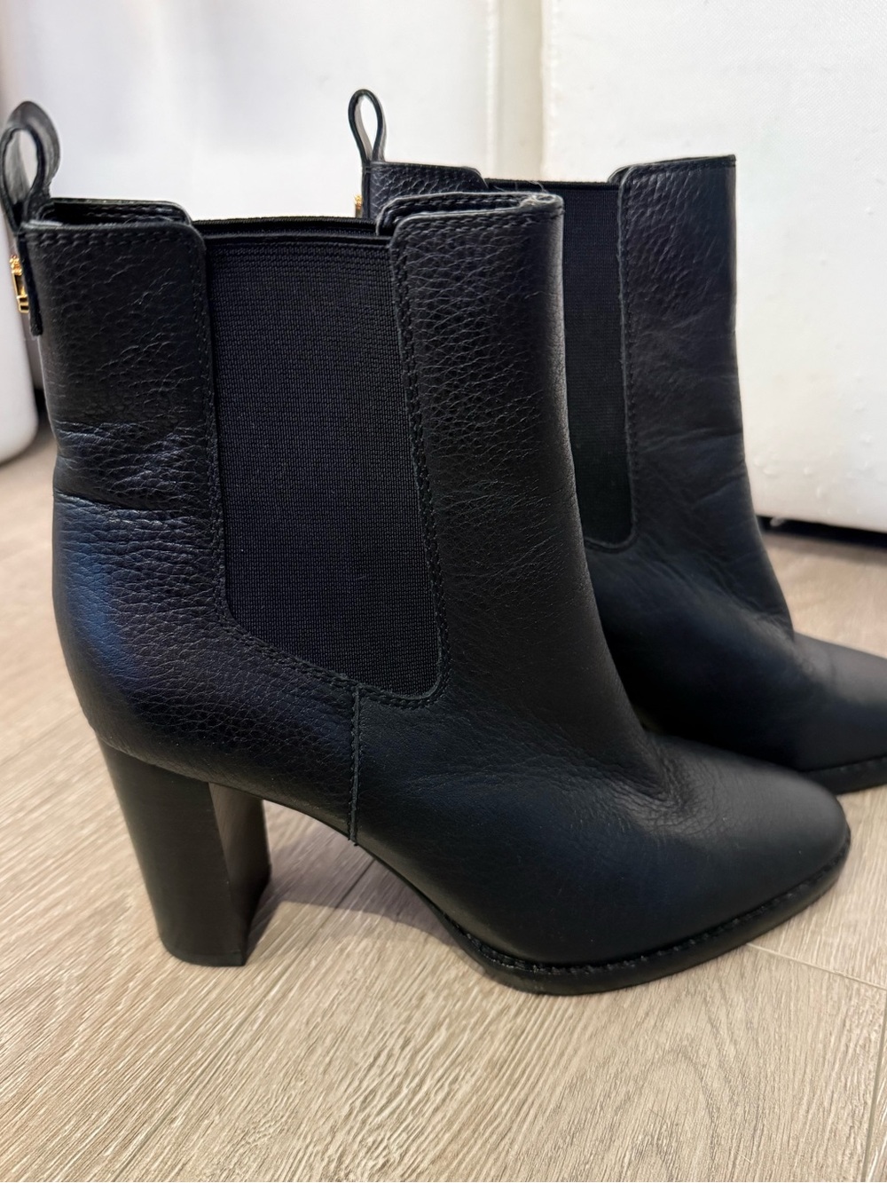 Ralph Lauren Black Heeled Ankle Boots size 8